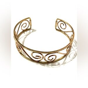 Vintage Krementz Gold Filled Swirls Cuff Bracelet